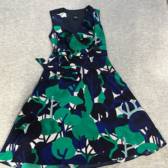 Anna Taylor Elegant Blue and Green Patterned Dress size 2 - Picture 6 of 10